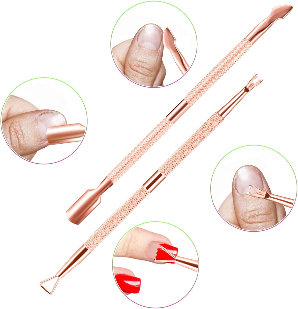 Cuticle Trimmer Cuticle Remover with Cuticle Pusher, XUNXMAS Professional Stainless Steel Durable