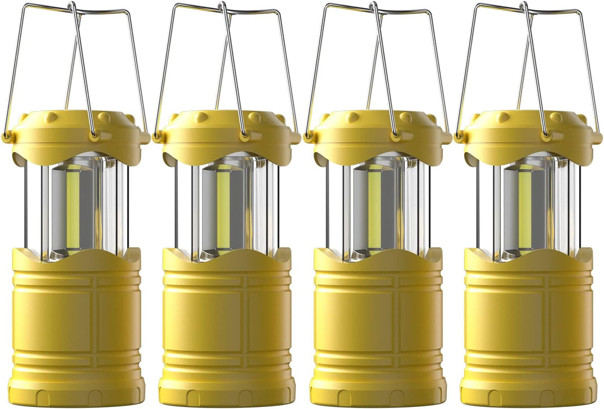 Lichamp LED Camping Lantern, 4 Pack Battery Powered Flashlight for Power Outages, Portable