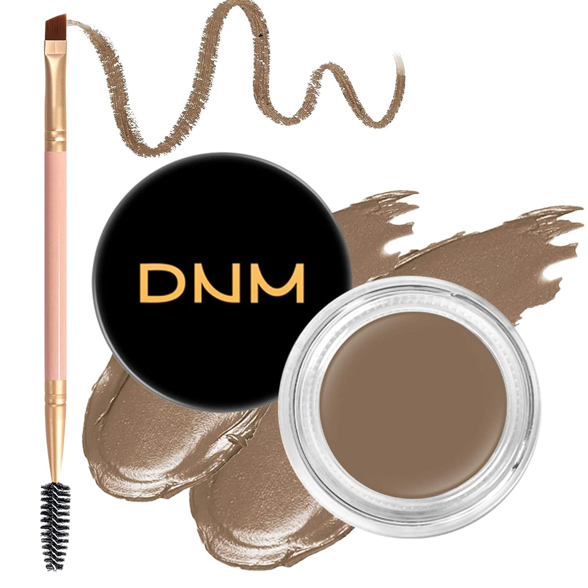 Eyebrow Pomade Kit with Dual-ended Eyebrow Brush, Water and Stain Resistant High Pigment Pomade