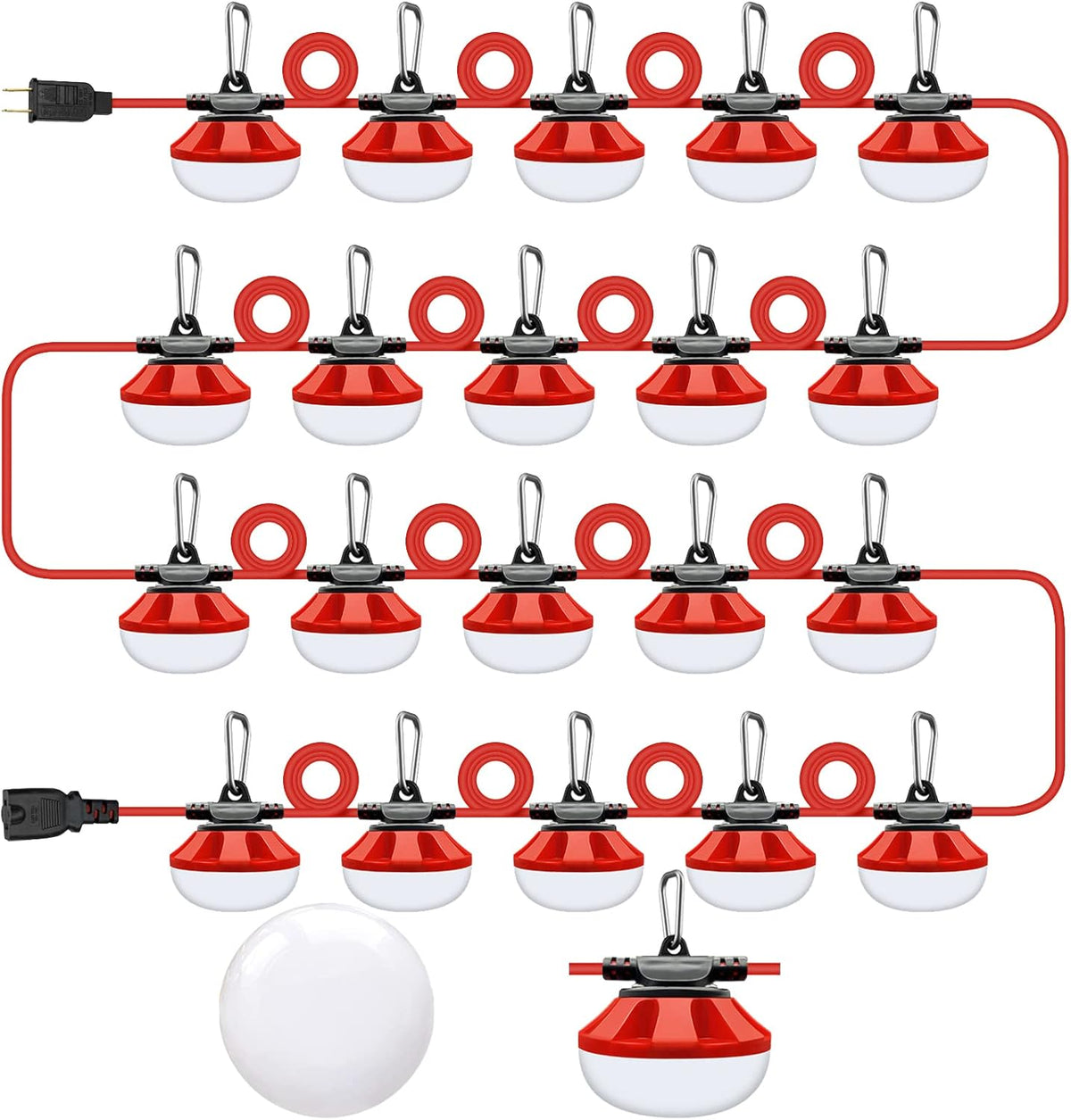 200FT LED Construction String Lights Temporary Lighting 20000LM Outdoor Construction Temporary Work
