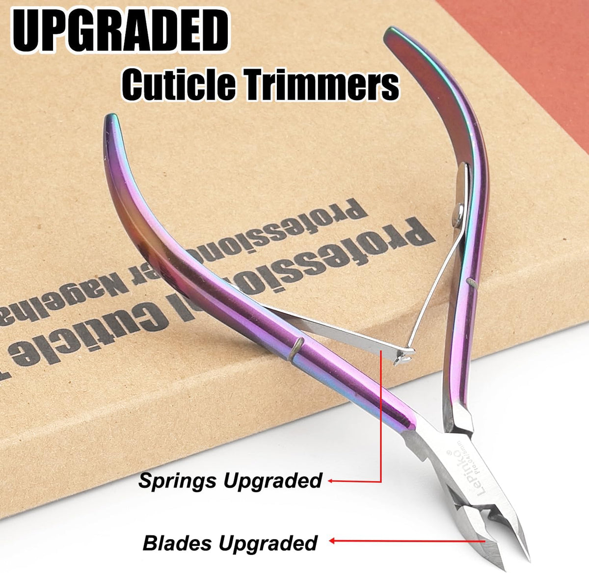 LePinko 4 Packs Upgraded Cuticle Trimmer kit, Sharp Dead Skin Clipper, Labor-Saving Cuticula