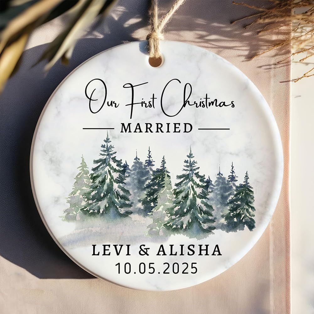 GABITA Personalized First Christmas Married Keepsake, First Christmas Married Ornament 2025