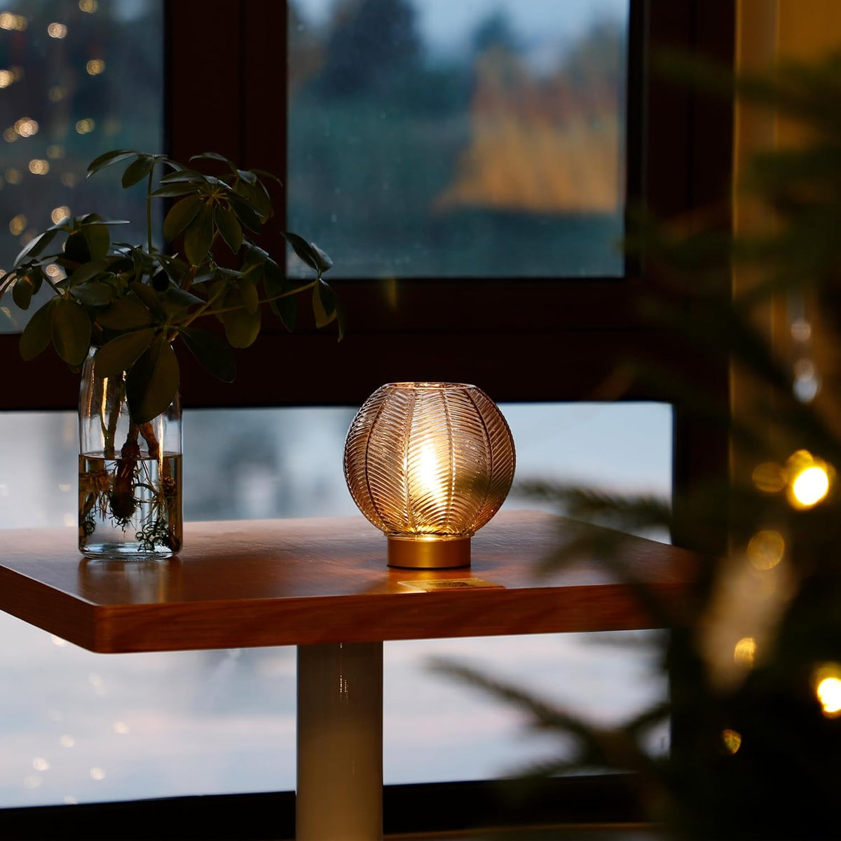Battery Operated Lamp with Timer, Cordless Table Lamps with Bulb, Battery Powered Light, Small