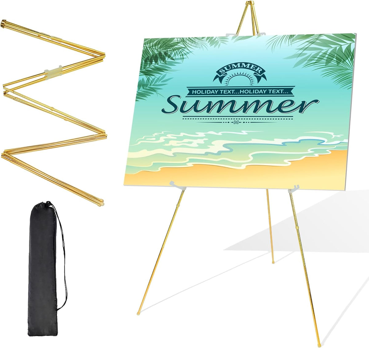 Easel Stand for Sign 63'' Art Easels for Display Wedding Welcome Poster Stand Portable Floor Metal