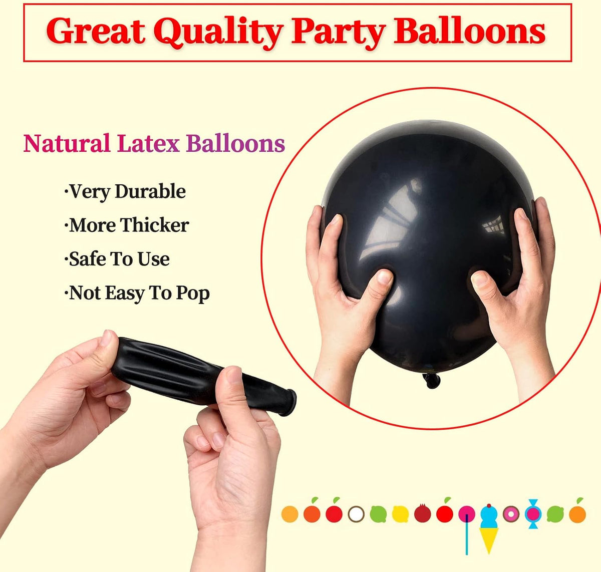 110pcs Black Balloon 12 inch, Black Latex Balloons for Birthday Party Baby Shower Wedding(with 2