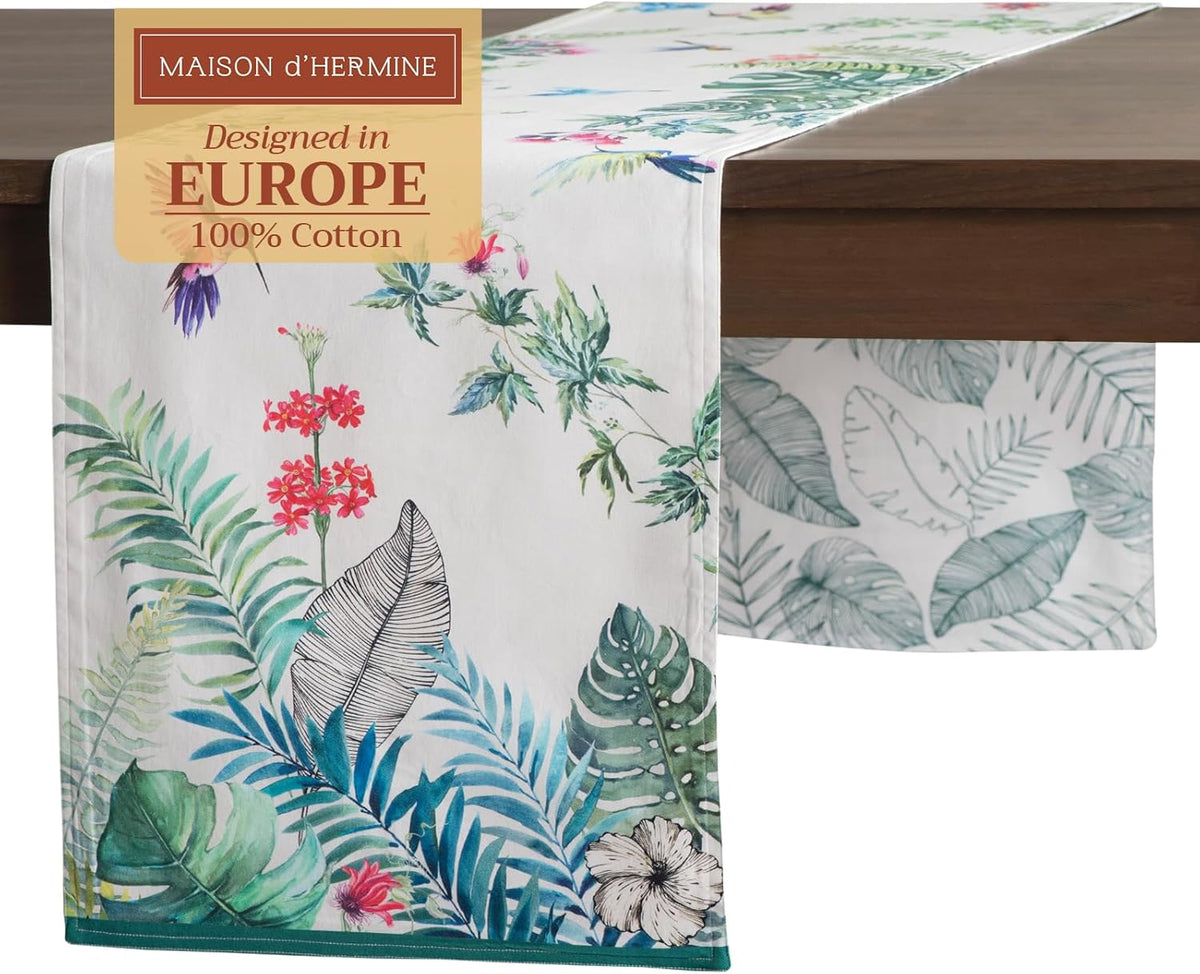 Maison d' Hermine Table Runner 100% Cotton Double Layer Table Runners 108 inches Long Decorative