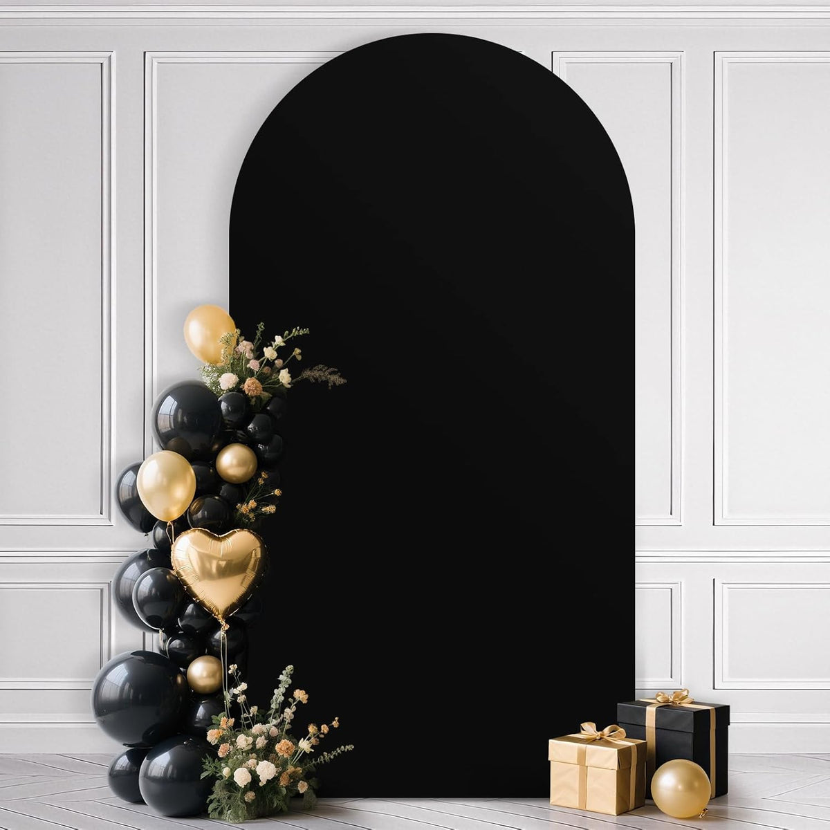 Ledido Wedding Arch Backdrop Cover 7.2FT Arch Covers Fitted Stretchy Spandex Round Top Stand