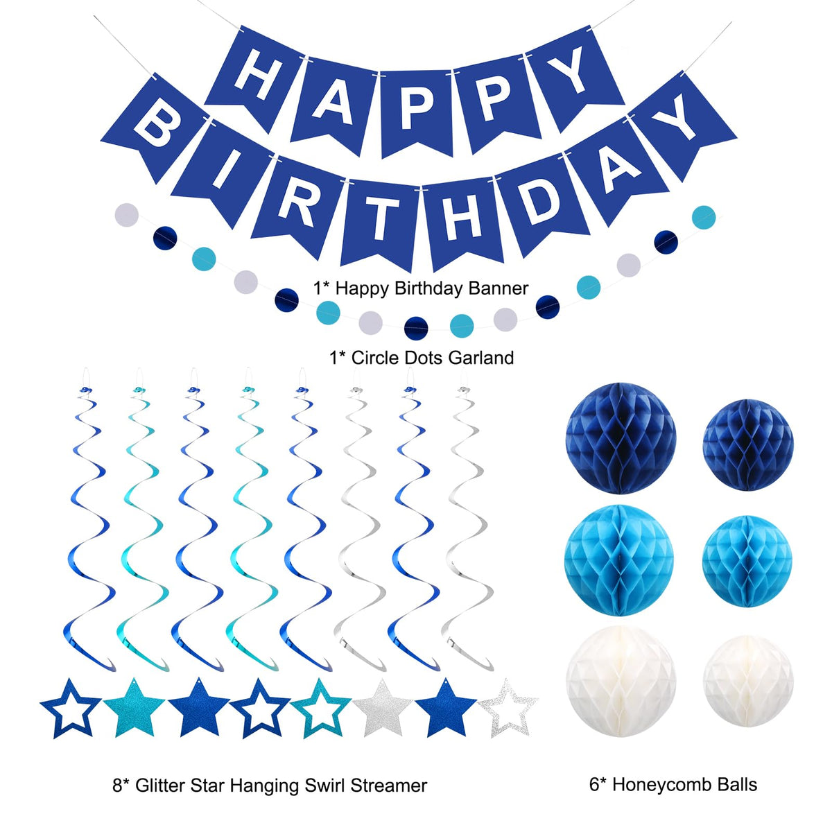 meowtastic Birthday Decorations Happy Birthday Banner with Honeycomb Balls