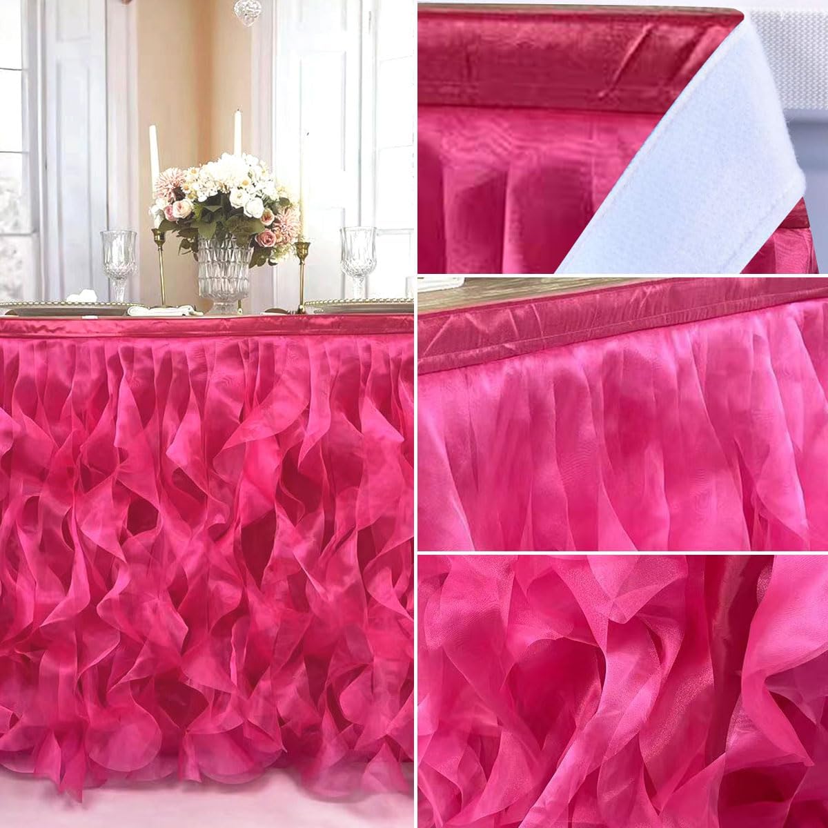 Luxury Organza Mesh Table Skirt Draping Floating Romance - Perfect for Bridal Showers, Birthday
