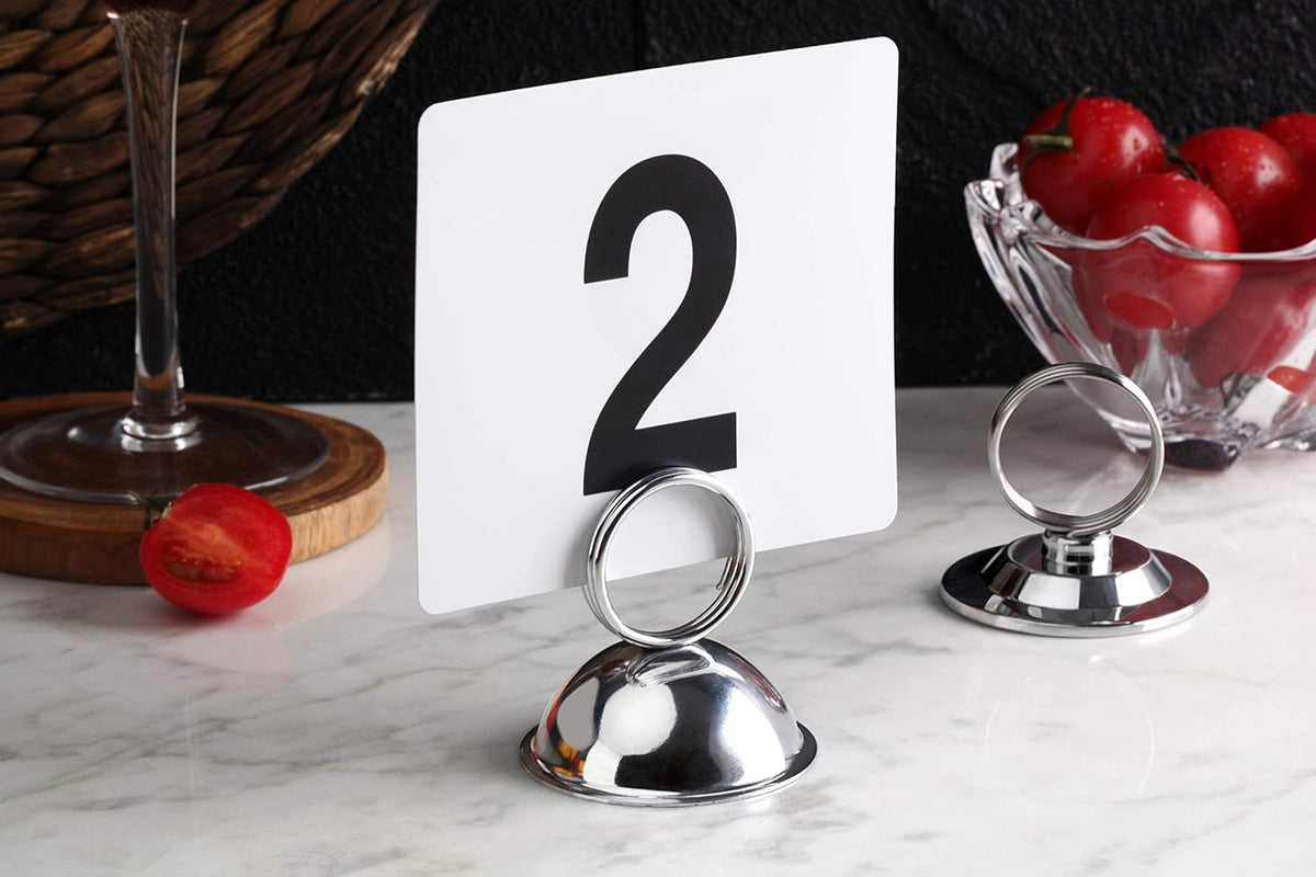 New Star Foodservice 23398 Ring-Clip Table Number Holder/Number Stand/Place Card Holder, Set of 12