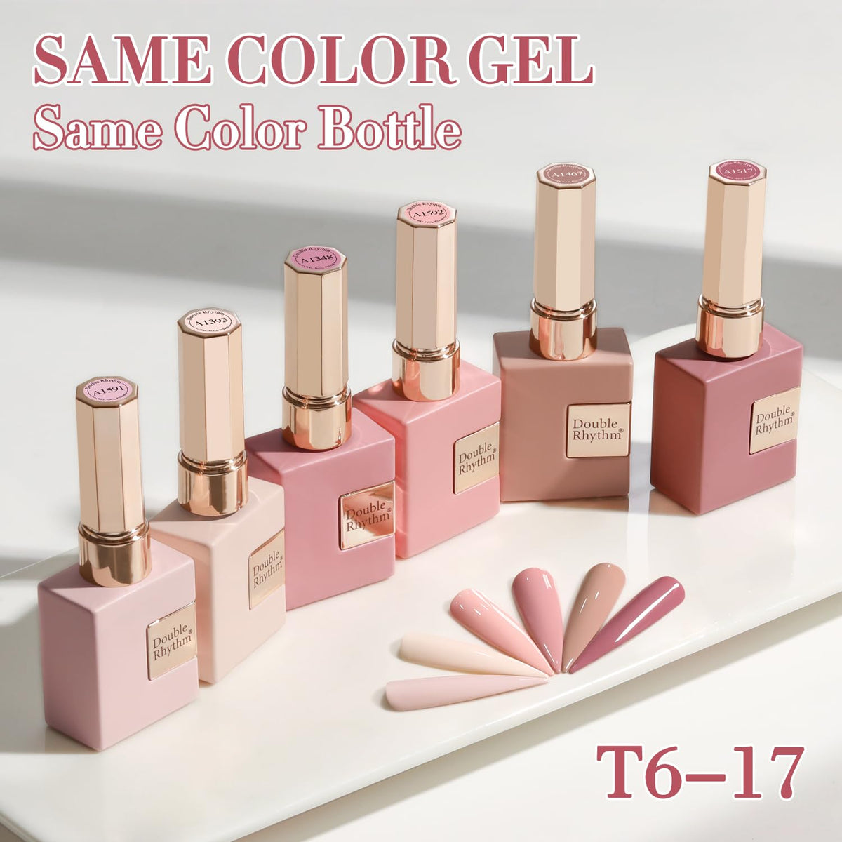 Double Rhythm 6 Pcs 15 ML Gel Polish Set Same Color Same Bottle Soak Off Gel Polish Kit Nail Art