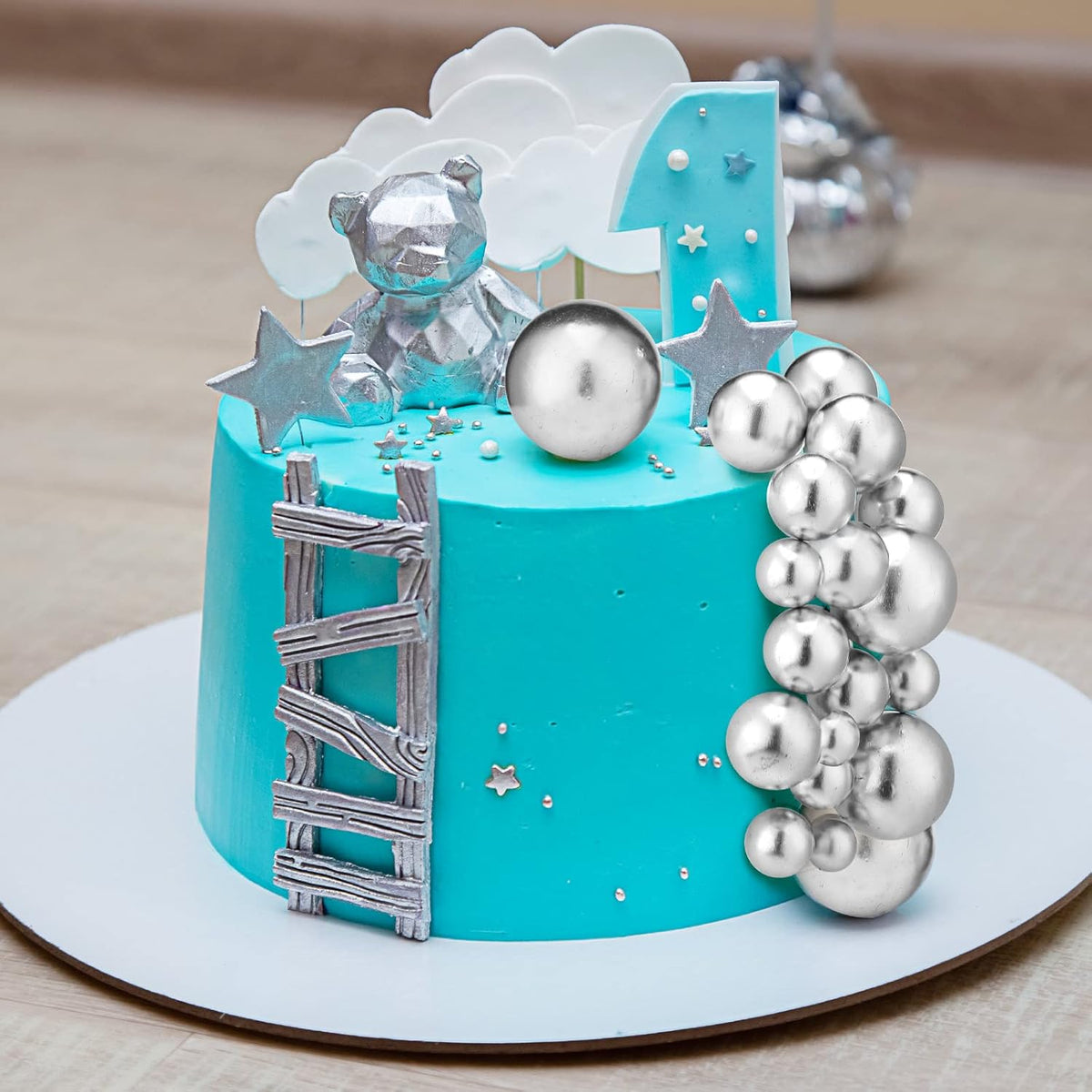 108 Pcs Balls Cake Topper DIY Cupcake Insert Foam Balloons for Cake Baking Wedding Anniversary