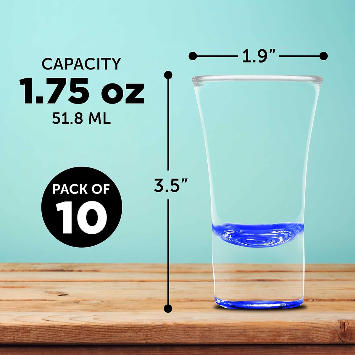 DISCOUNT PROMOS 2 oz. Lord Shooter Etched Shot Glasses, 10 pack, 21st Birthday Party, Lounge