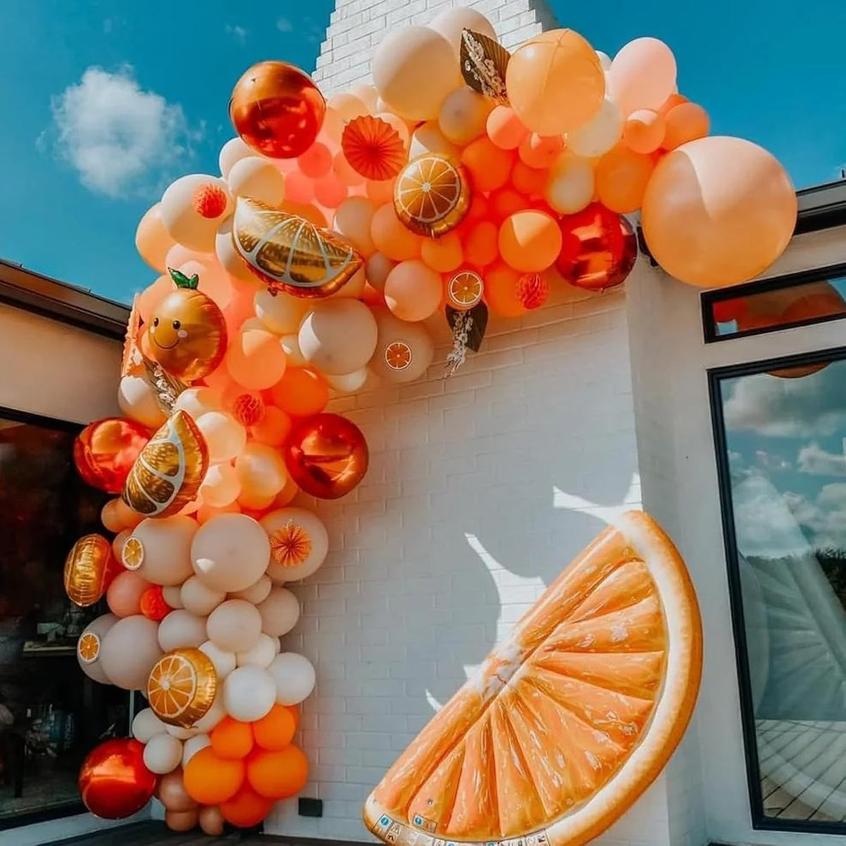 90pack Retro Orange Balloons Different Size 18/12/10/5 Inch Retro Orange Balloon Garland Arch Kit
