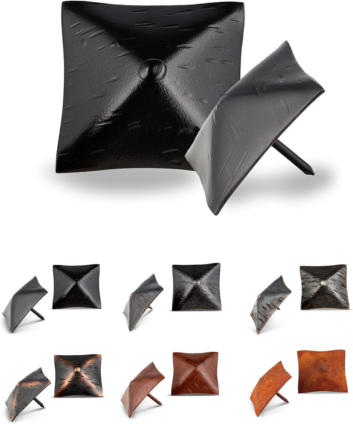50 Pack 2" Square Head Iron Clavos Decorative Nails – Black – Handmade Rustic Square Fasteners for