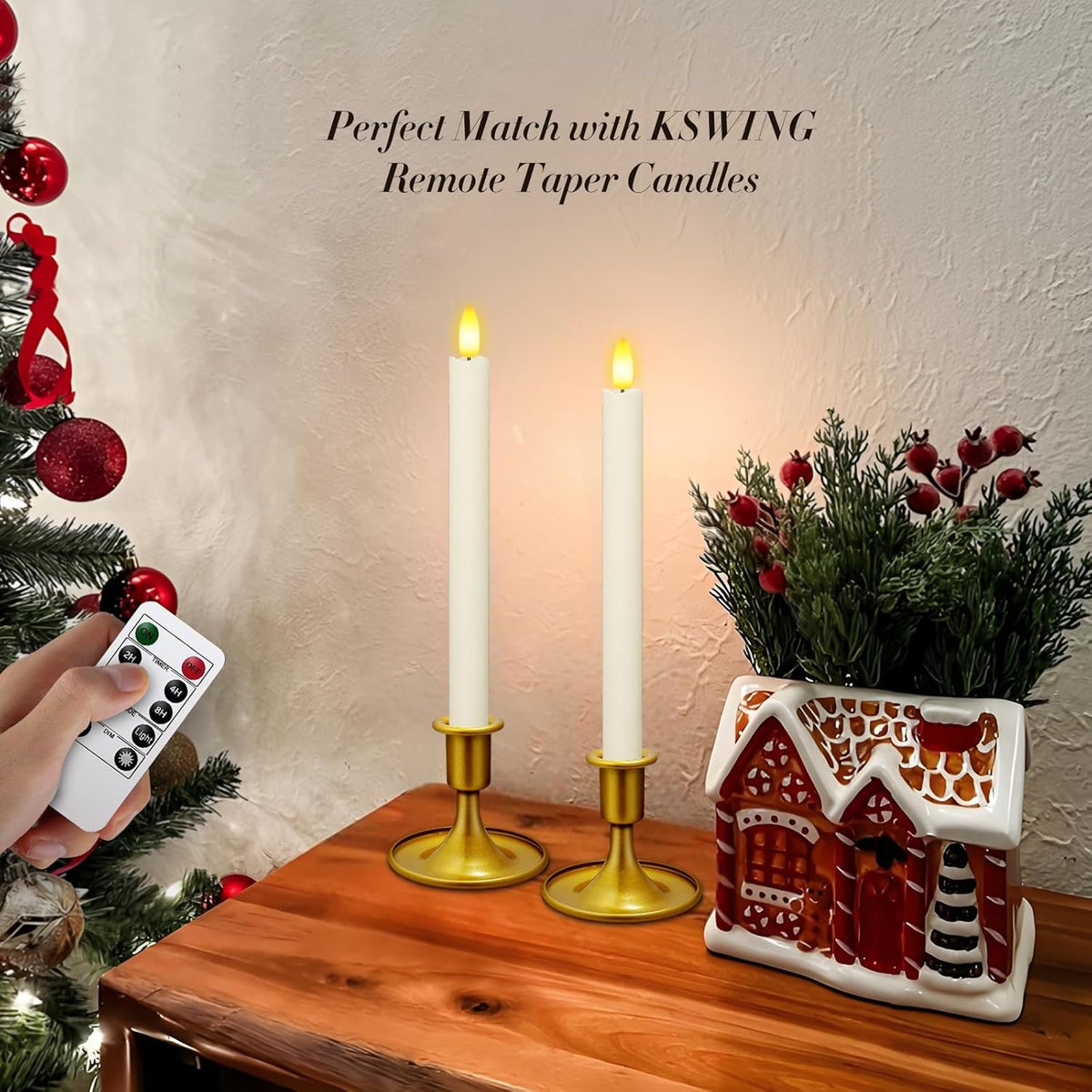 Candlestick Holders 6 PCS Short Metal Taper Candle Holders, KSWING Gold Candle Stick Holders Set
