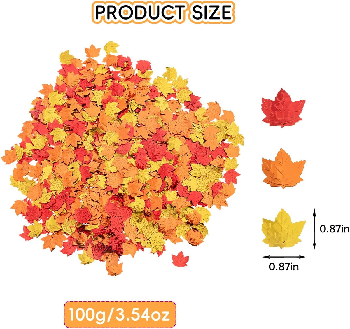 Fall Maple Leaf Confetti Decorations, Thanksgiving Metallic Foil Maple Leaves Table Confetti