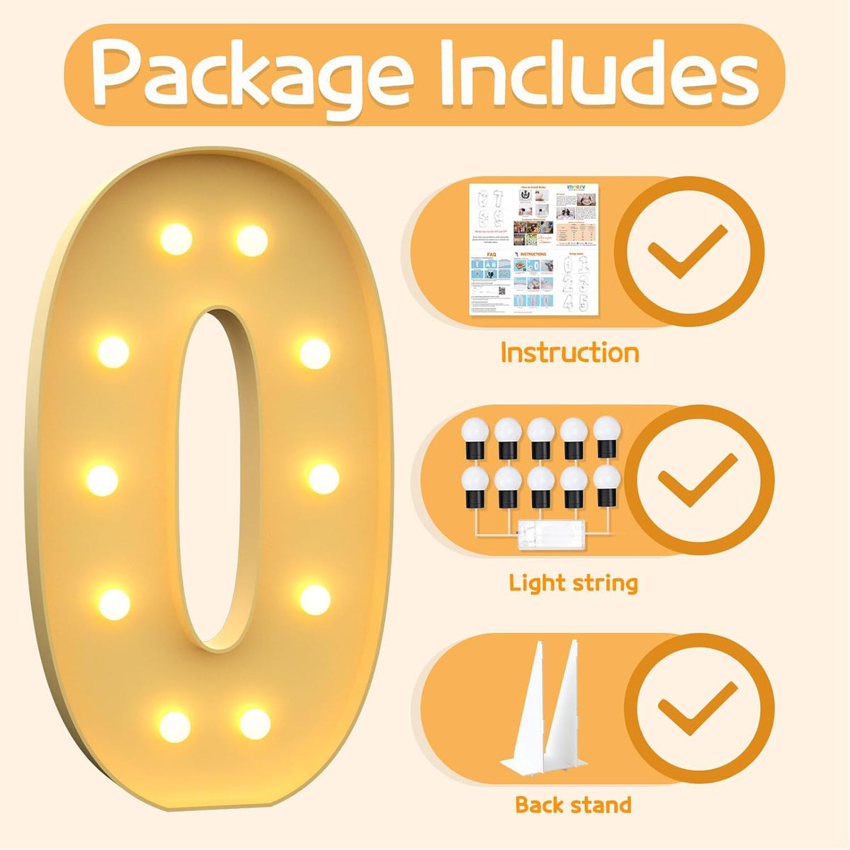 Marquee Numbers 4 Feet Tall Large Light Up Numbers 40th 50th 60th Birthday Decorations Women Men