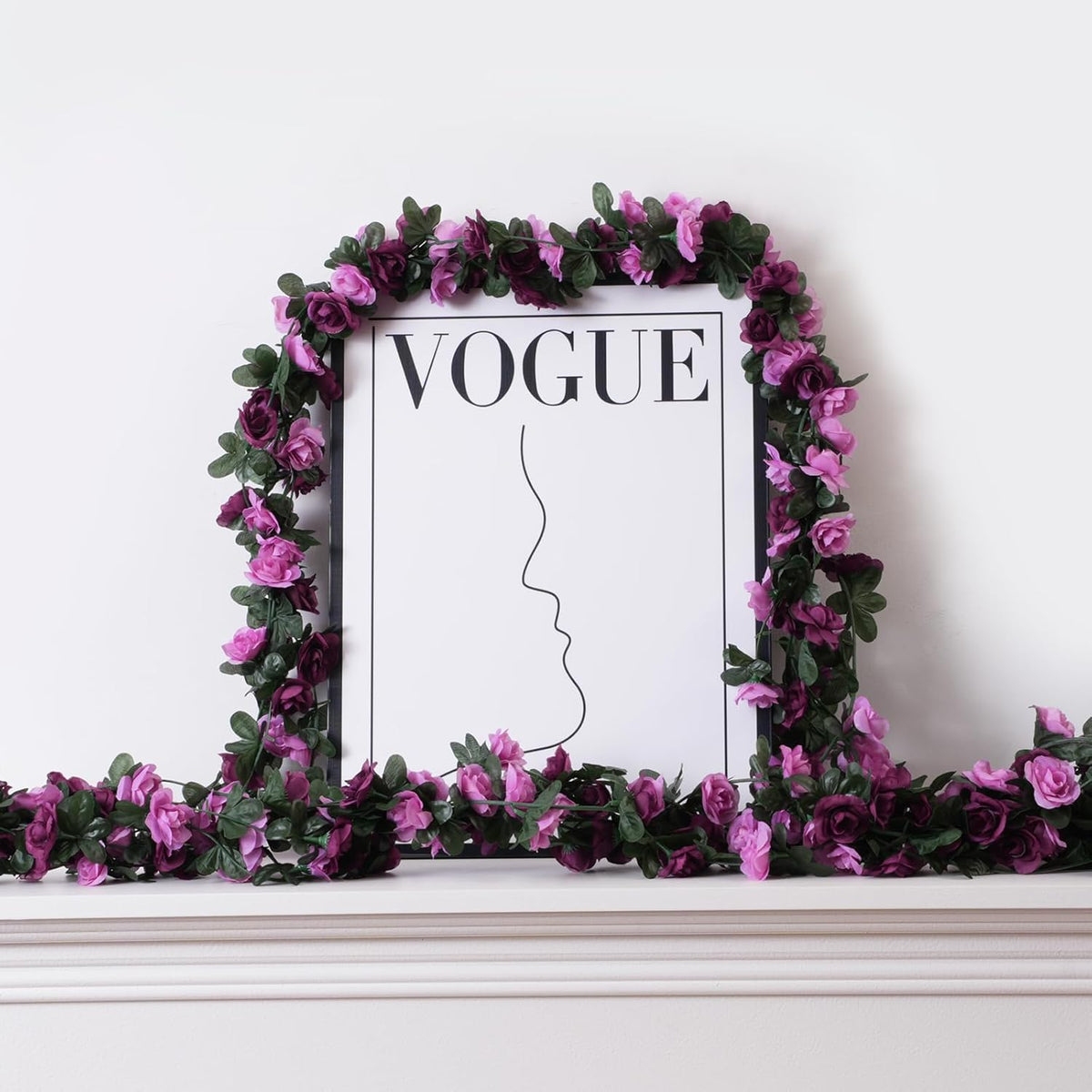 10 Pcs 82FT Flower Garland, Artificial Rose Garland Flowers Plants Fake Flower Hanging Rose Ivy
