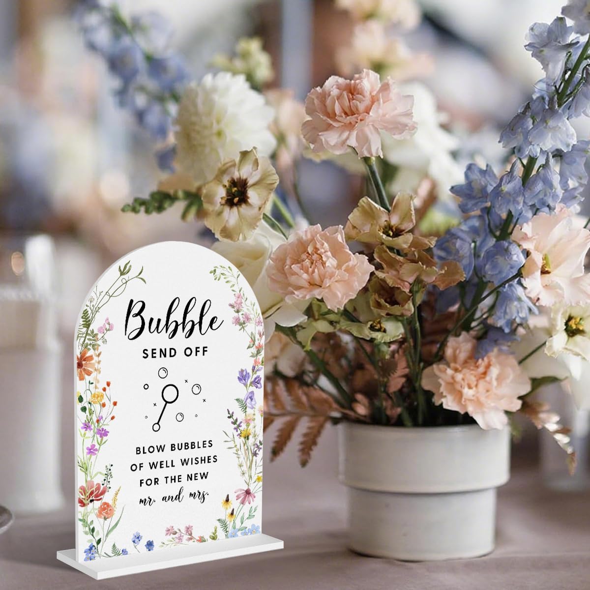 Acrylic Wedding Signs, Bubble Send Off Signs for Marriage Reception, Bridal Shower Decorations