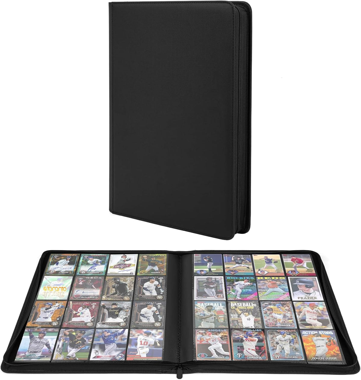 Premium 1000+ Pockets Trading Card Binder, 16-Pocket Ringless Side-Loading Album for TCG, MTG