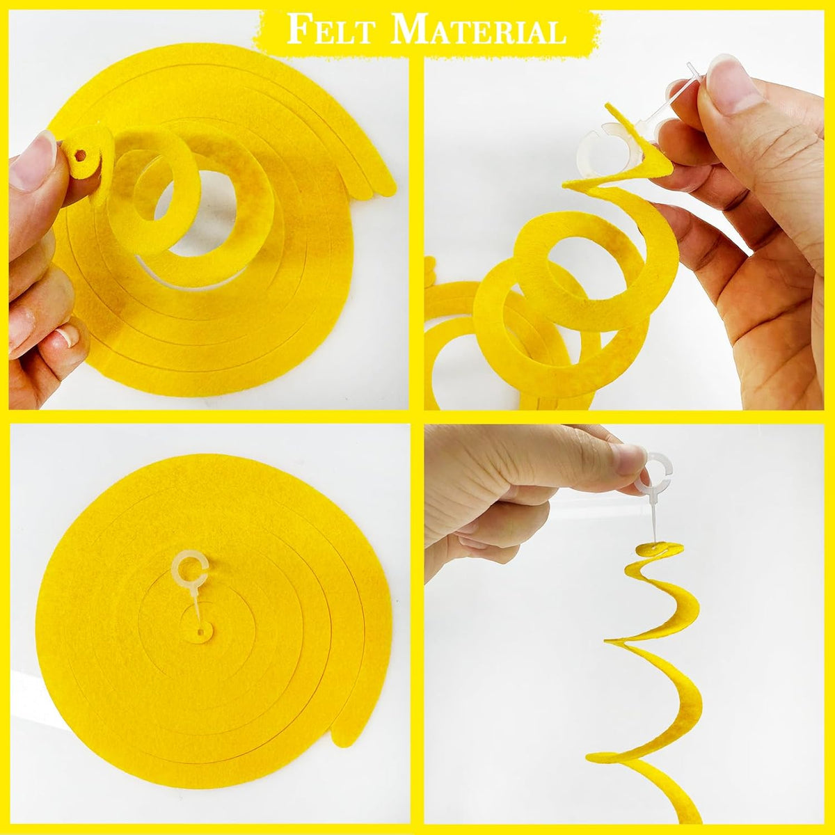 36 Pcs Fall Hanging Swirl Decorations Brown Burgundy Orange Yellow Felt Swirl Streamer Spiral