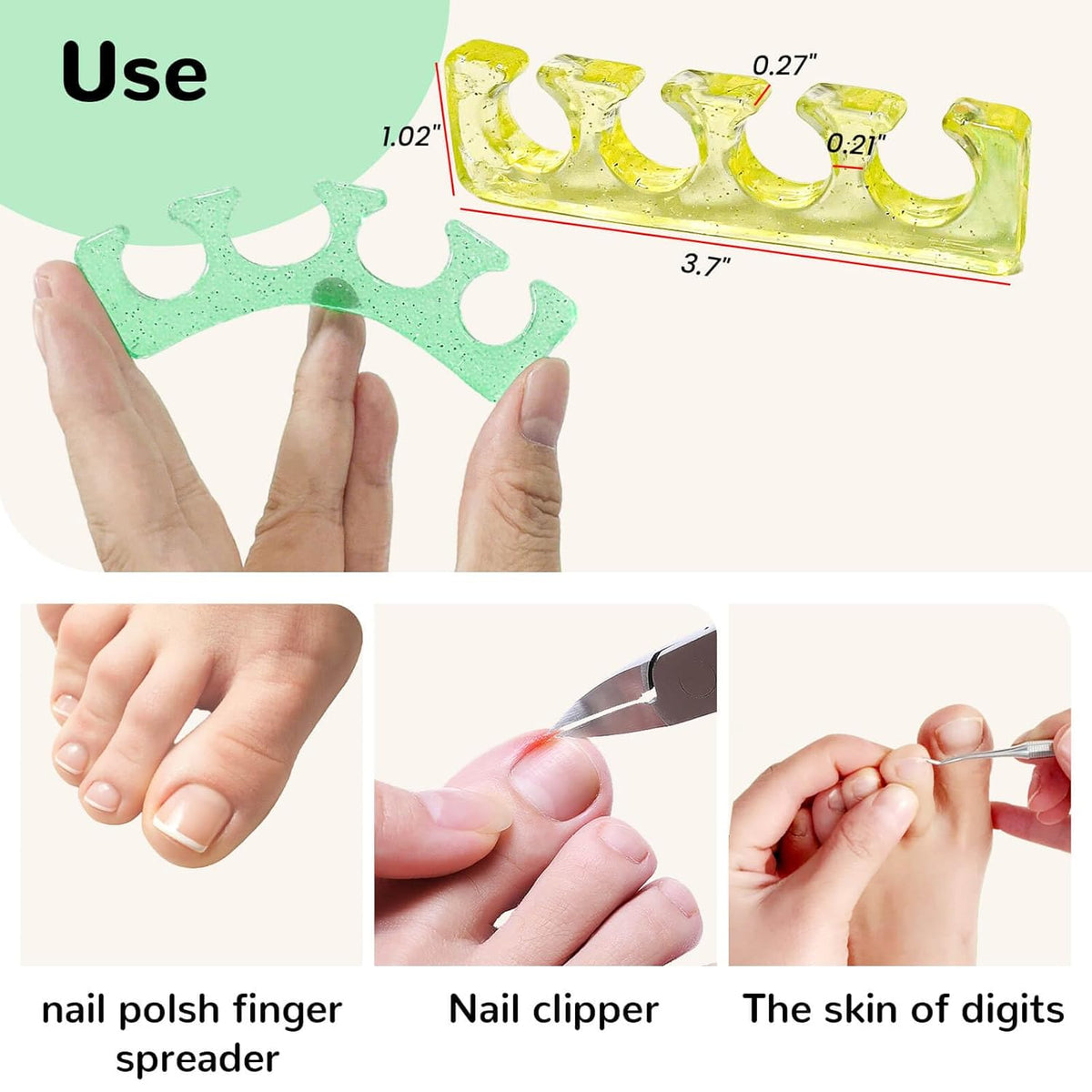 Toe Nail Separator,Toe Separators,Toe Separators Use for Separation of Toenails or Nails as Well as