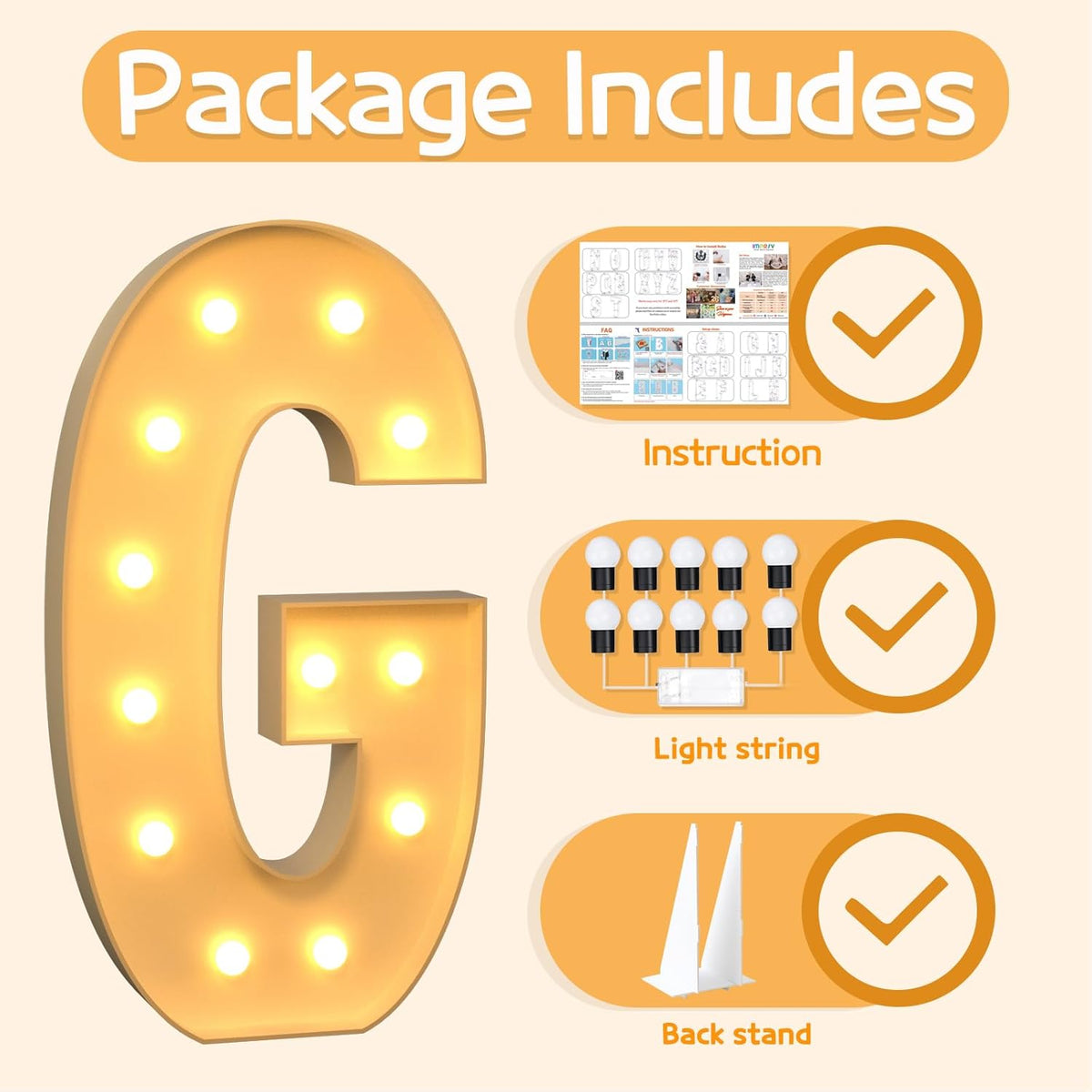 Marquee Letters 4 Feet Tall Large Light Up Letters G Happy Birthday Decorations Marry Me Engagement