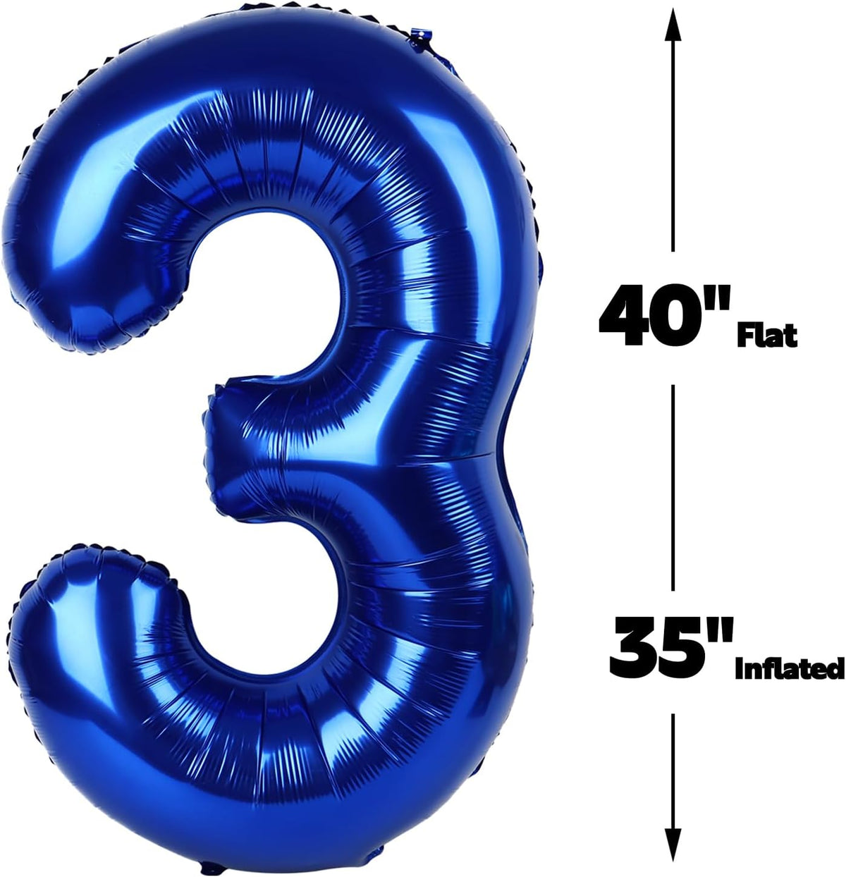 Large 40 Inch Night Blue 3 Number Balloon, 3 13 23 30 33 36 38 Night Blue Birthday Party