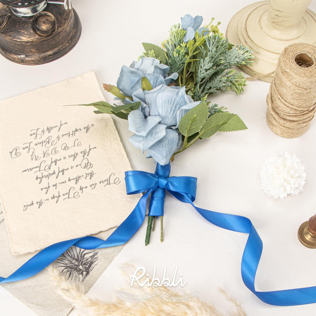 Ribbli Royal Blue Satin Ribbon 5/8 inch x Continuous 25 Yards,Double Faced Satin Use for Craft