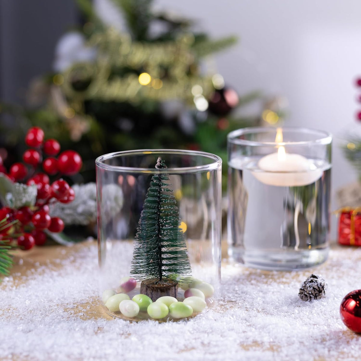 12pcs Small Glass Cylinder Vases for Centerpieces, 4 Inch Clear Flowers Vase for Wedding
