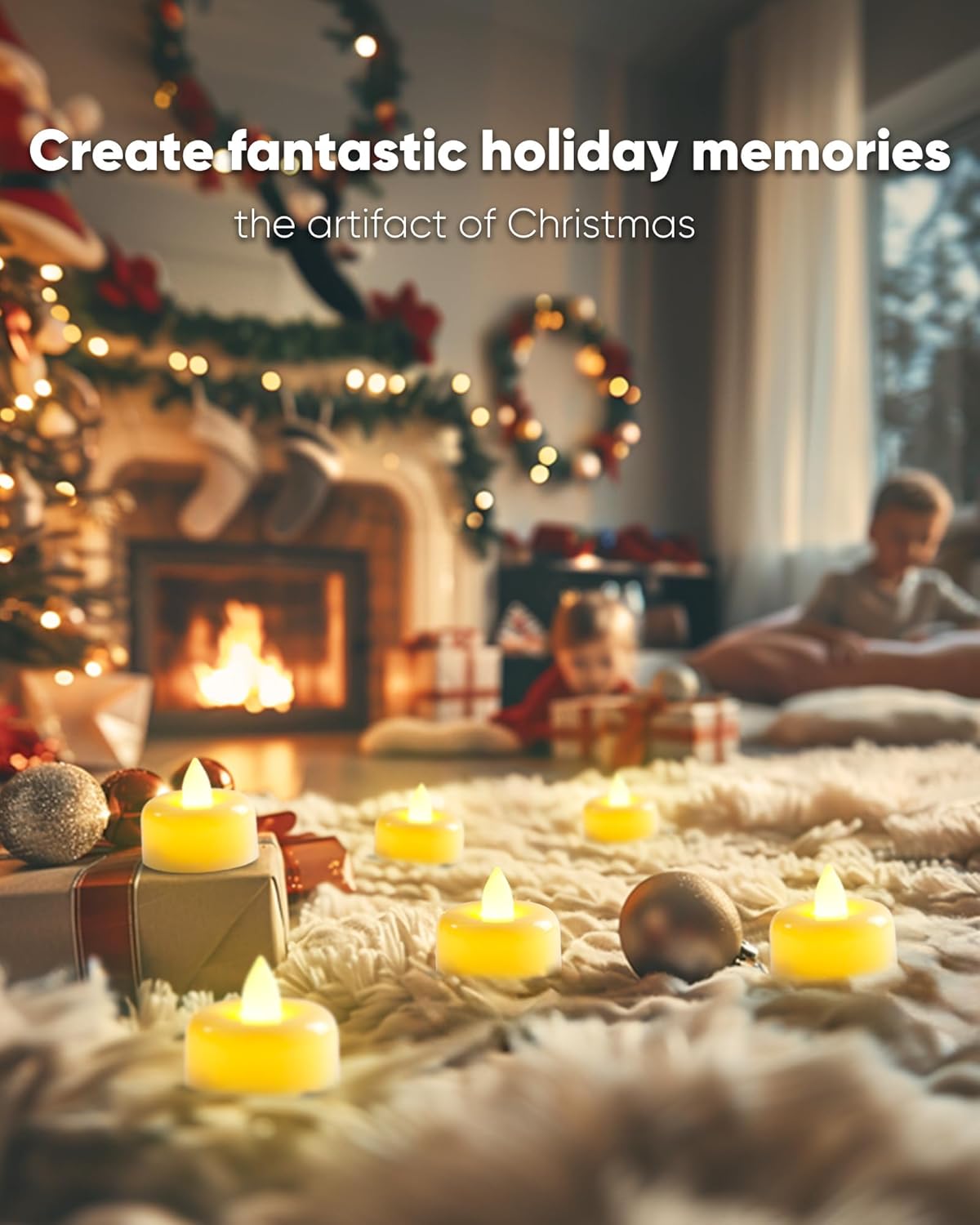 Amagic 12 Pack Remote Candles, Tea Lights with Timer, 400+Hours Flickering Flameless Battery