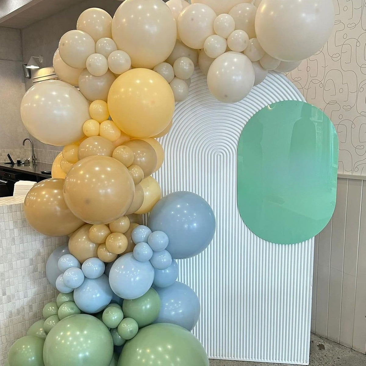 Sage 52 PCS 12 Inch Multi-Colored Balloons for Birthday Parties - Includes Blue, Green, Yellow