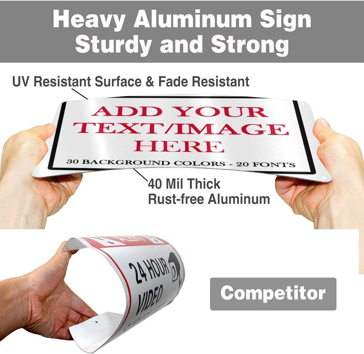 Custom Signs Outdoor Metal Sign - 12 x 8 Personalized Aluminum Rust-Proof Entrance Signs, Garden
