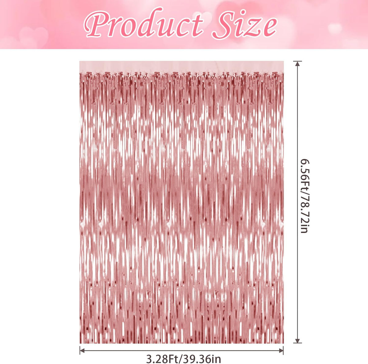 5 Pack Rose Gold Backdrop Birthday Decorations Foil Curtain Backdrop Bachelorette Party Decorations