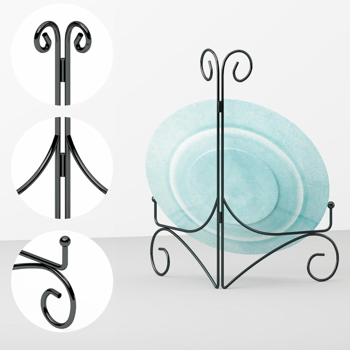 Iron Plate Stand for Display with Folding Design, Picture Stands for Tables, 12 Inch Large Easels