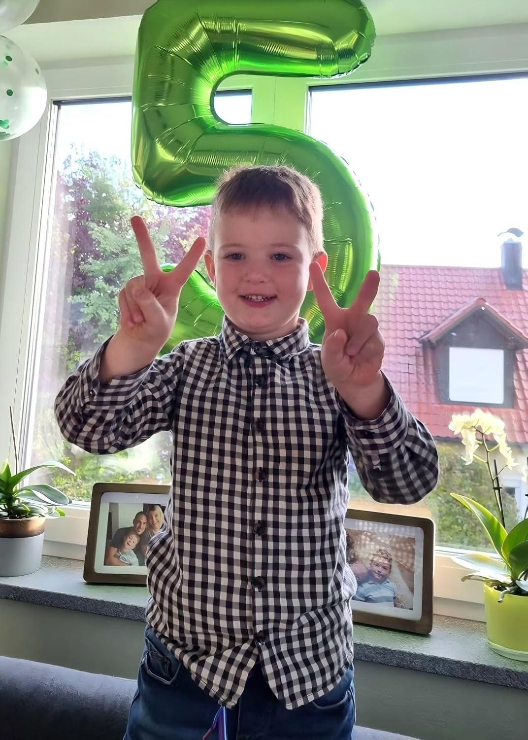 Large Light Green 40 Inch Birthday Number 5 Balloon, Light Green Five 5th 15 25 35 50 55 Birthday