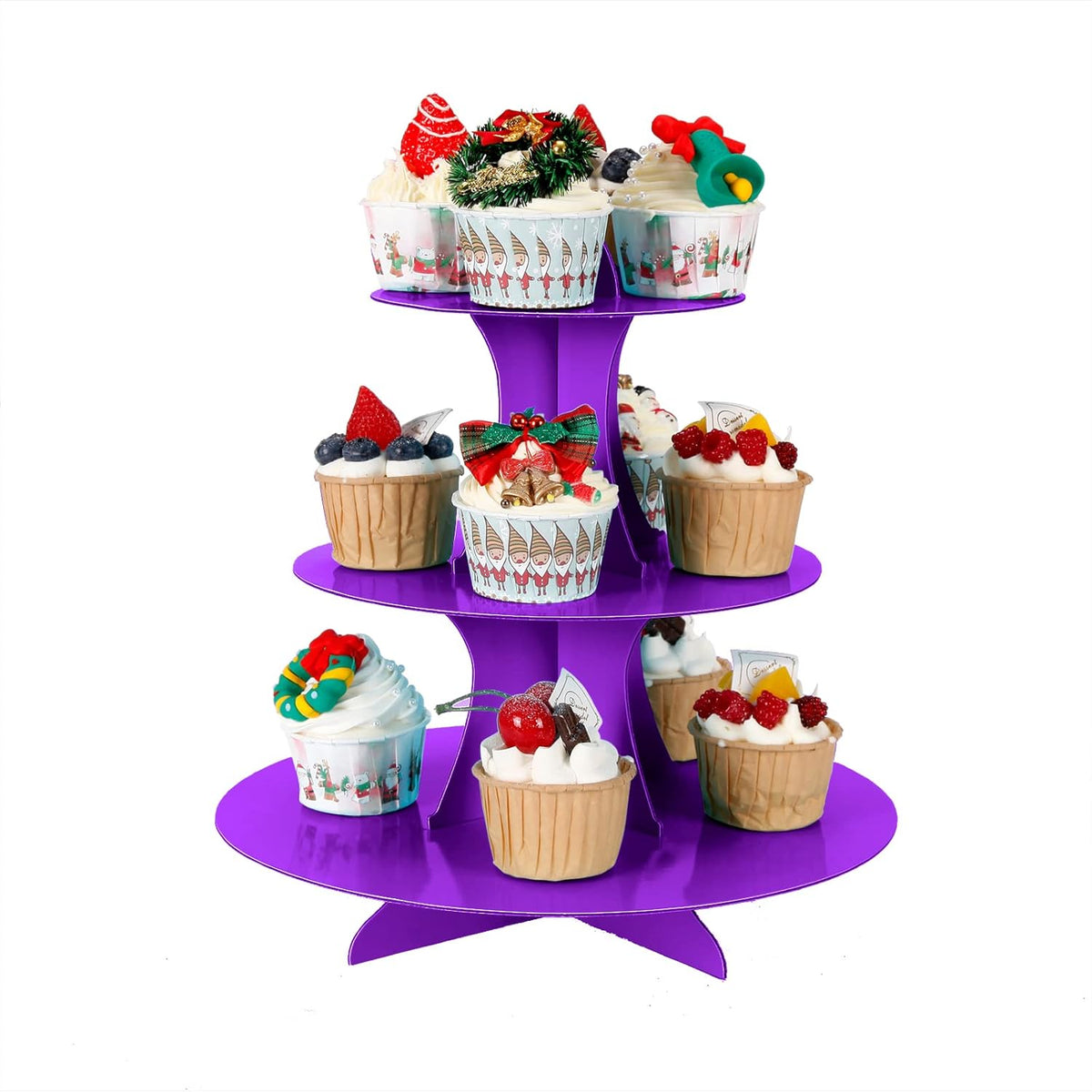 2Pcs 3-Tier Cupcake Stand, Cake Stand holder, Tiered DIY Cupcake Stand Tower for Dessert Table