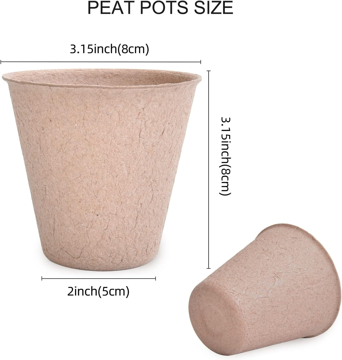 JERIA 200-Pack 3.15 Inch Peat Pots for Seedling with 200 Pcs Plant Labels,Outdoor Garden