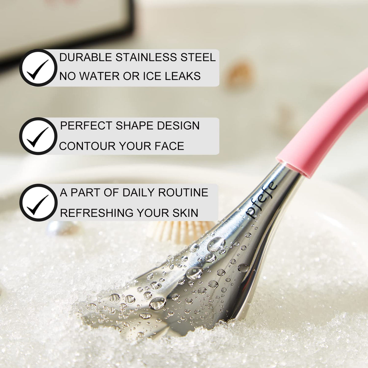 Cryo Sticks Facial Skin Care Ice Globes for Women Face Eyes, Stainless Steel Face Beauty Tools for