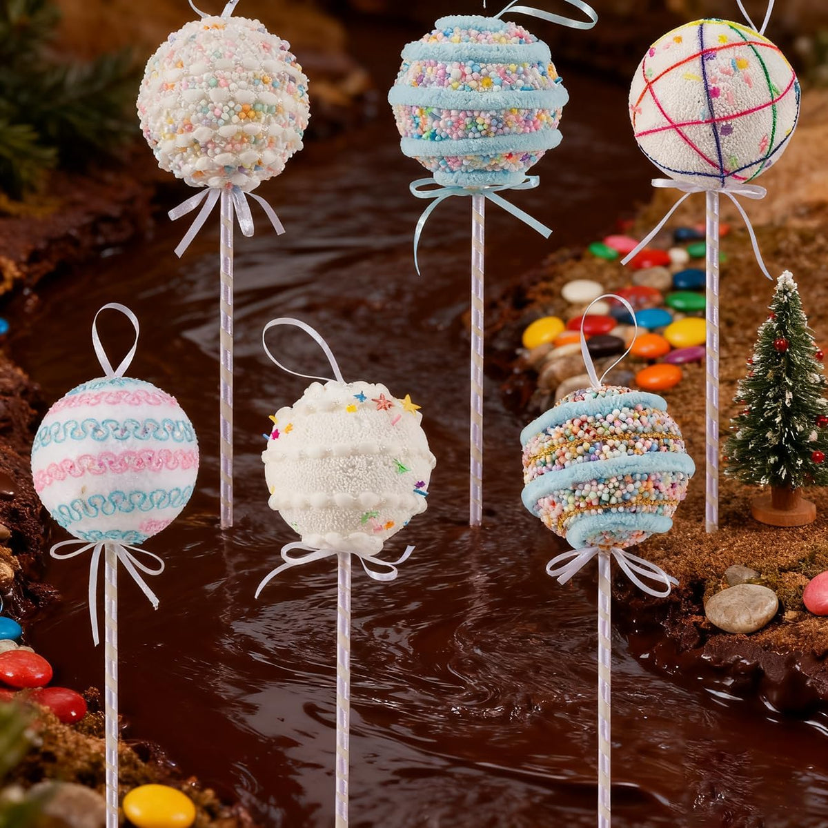 LANGXUN 6pcs Lollipop Candy Land 2025 Xmas Birthday Party Wedding Suppiles Decoration, Hanging