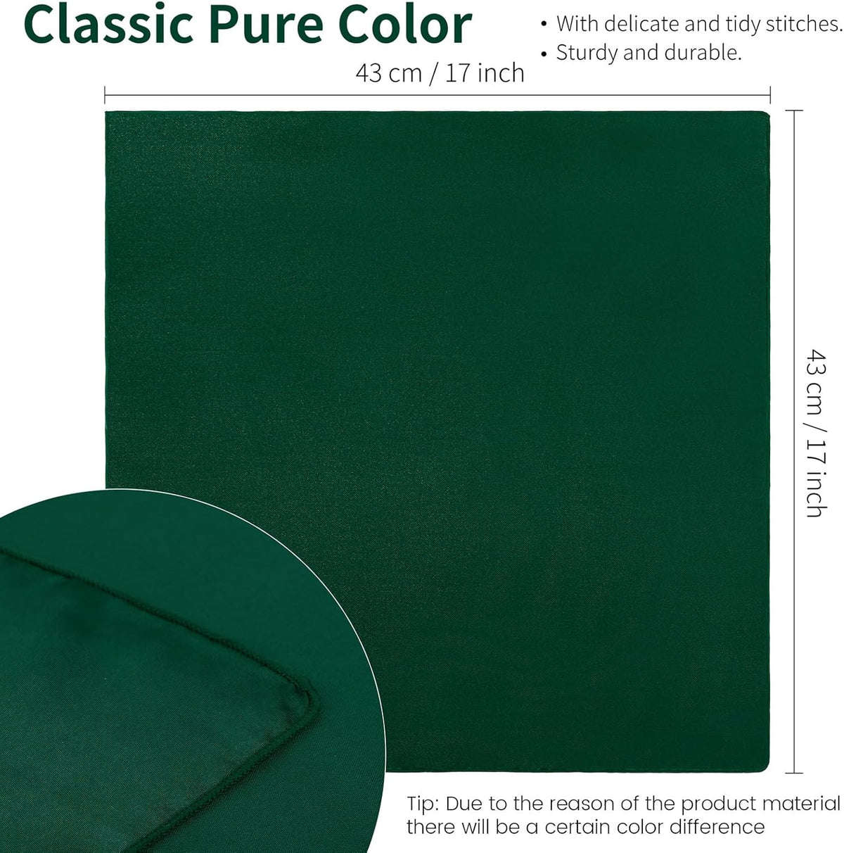 Aneco 16 Pack Square Satin Napkin Bright Silk Table Napkin Soft Smooth Fabric Table Napkin for
