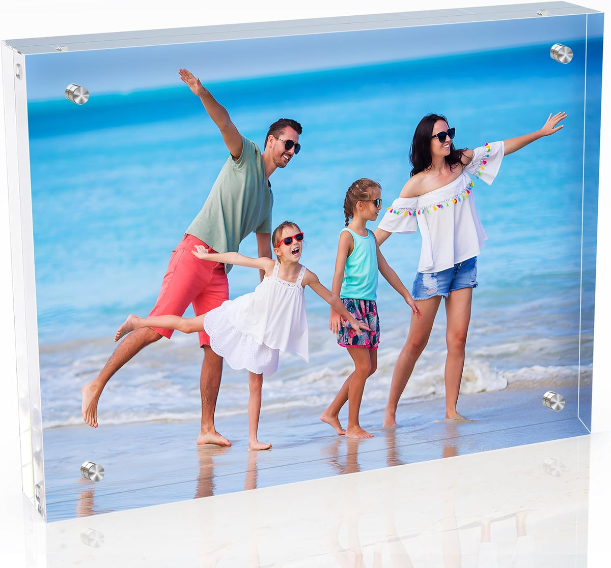 8x10 Inches Acrylic Picture Frames 1 Pack, Double Sided Magnetic Photo Frames,Free Standing on Desk