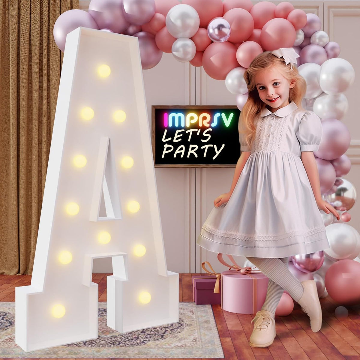 imprsv 4FT Marquee Light Up Letters for Birthday Party Decorations Marquee Letters for Marry Me