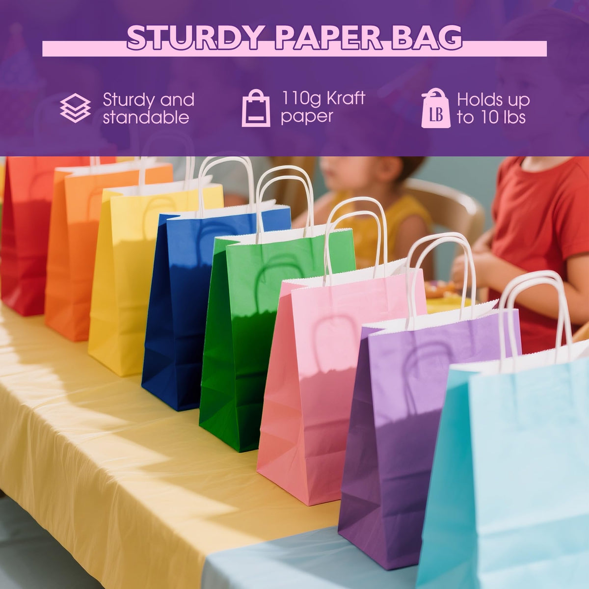 32 Pack Paper Gift Bags with Handles, 5.8"×3.2"×8.25" Party Favor Bags, Gift Bags, Small Gift Bags