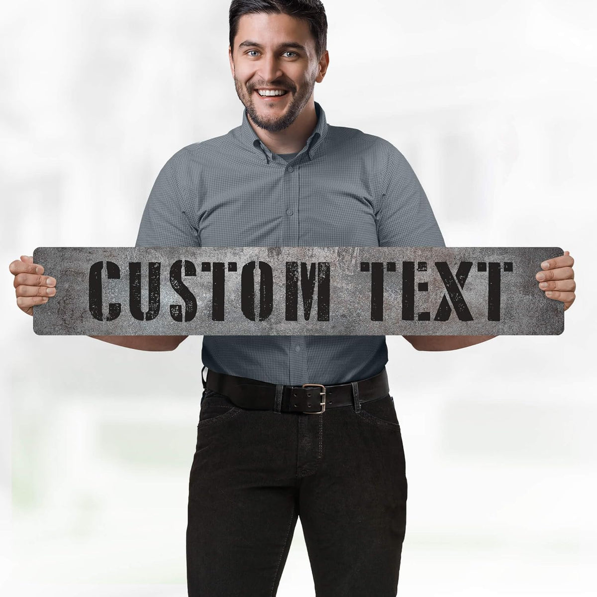 Custom Sign, Custom Street Sign, 11 Font Colors, 13 Font Styles, 4 Hole Options, 22 Sizes, 6x36