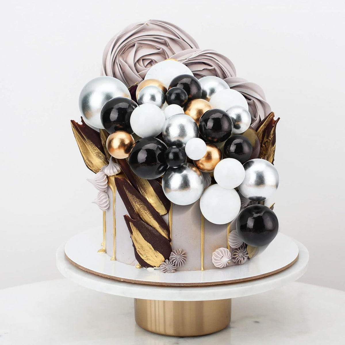 108 Pcs Balls Cake Topper DIY Cupcake Insert Foam Balloons for Cake Baking Wedding Anniversary