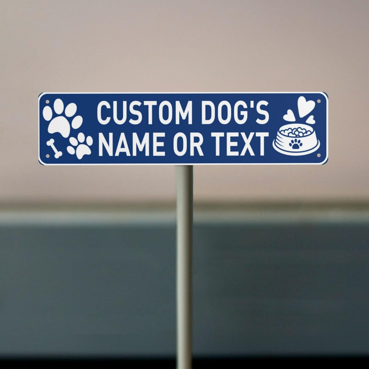 Custom Vintage Metal Sign Personalized Pet's Home Sign with Pet Name Paw Print Text Logo Rust Free