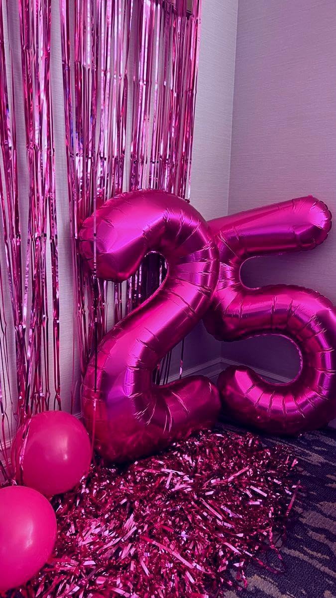 Large Rosy Purple 40 Inch Birthday Number 5 Balloon, Rosy Purple Five 5th 15 25 35 50 55 Birthday