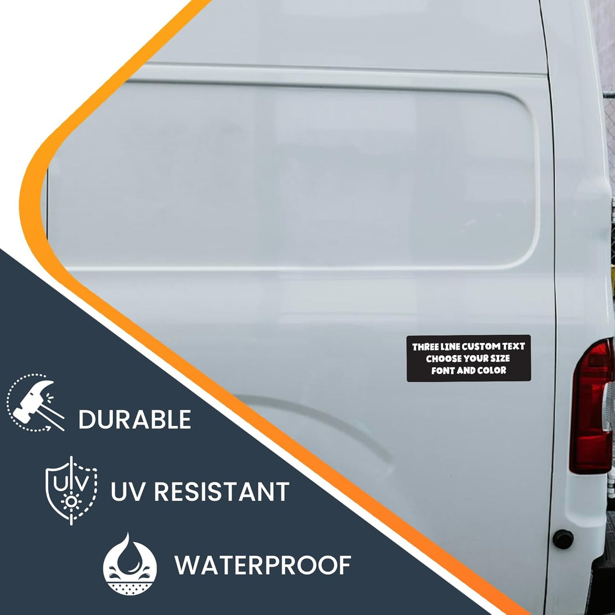 Magnet Me Up Three Line Custom Text Customizable Magnet Decal, Design Your Own Personalized Car